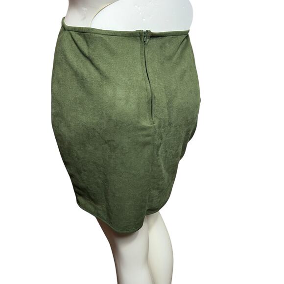 Windsor Green Suede-Like High-Waisted Skirt - Size L - Picture 5 of 10